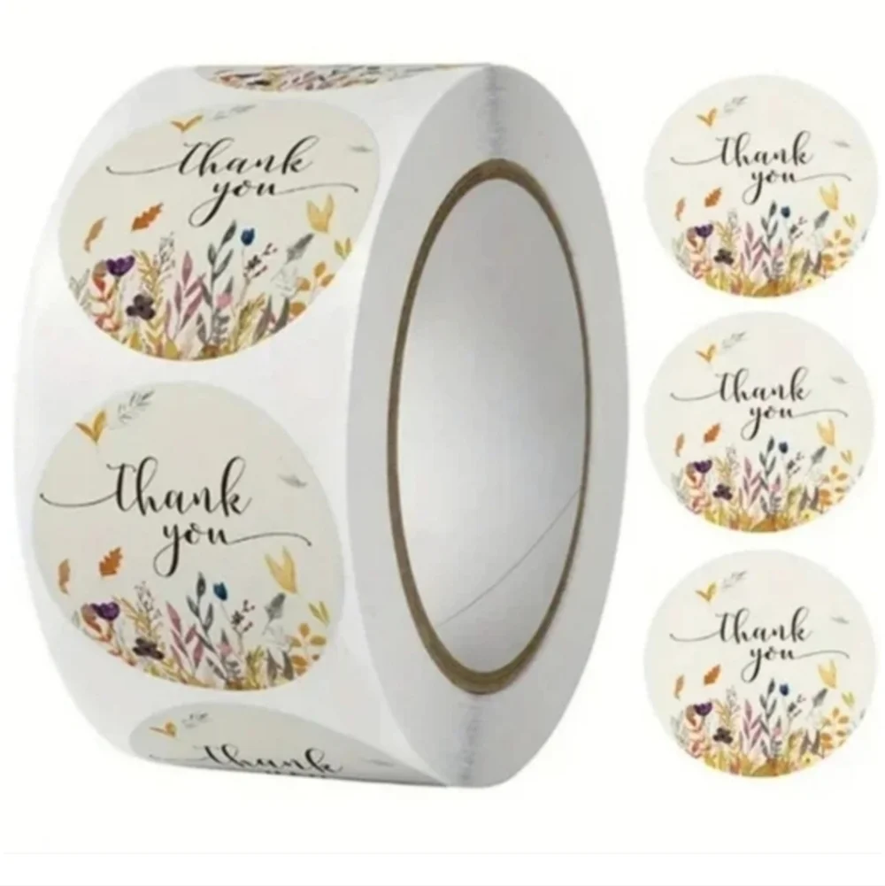 500 Pieces Roll Thank You Sealing Sticker